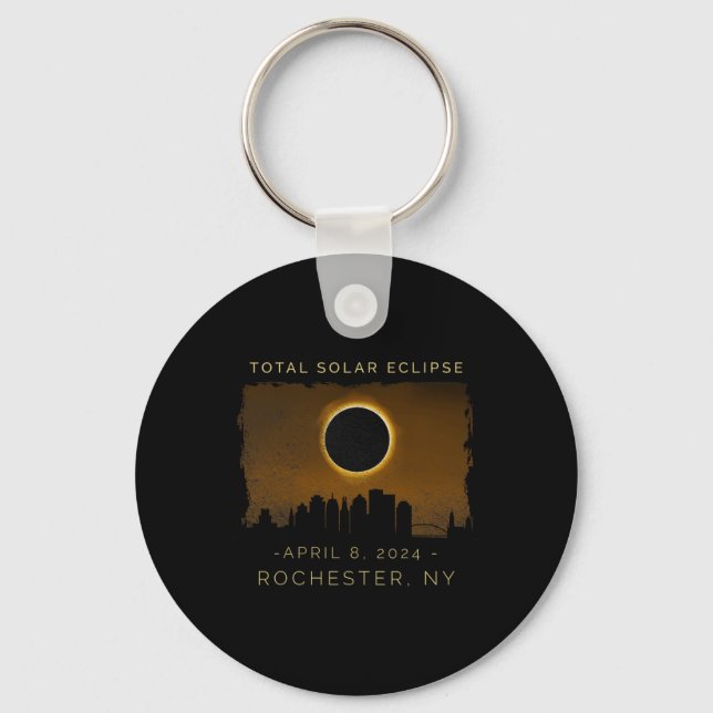 Total Solar Eclipse In Rochester New York  Key Ring (Front)