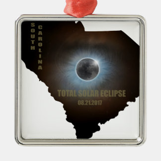 Total Solar Eclipse in South Carolina Map Outline Metal Tree Decoration