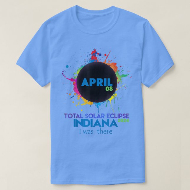 Total Solar Eclipse Indiana 2024 Colourful Totalit T-Shirt (Design Front)