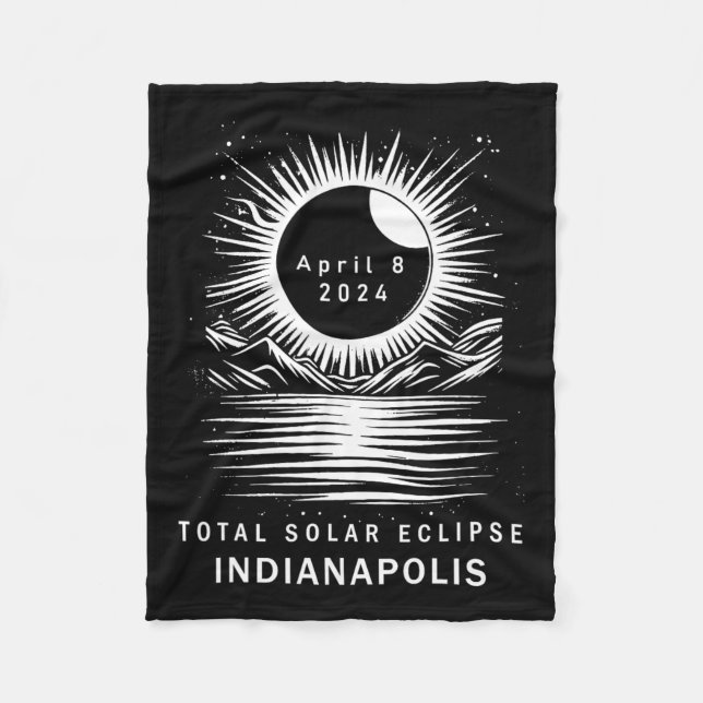 Total Solar Eclipse - Indianapolis  Fleece Blanket (Front)