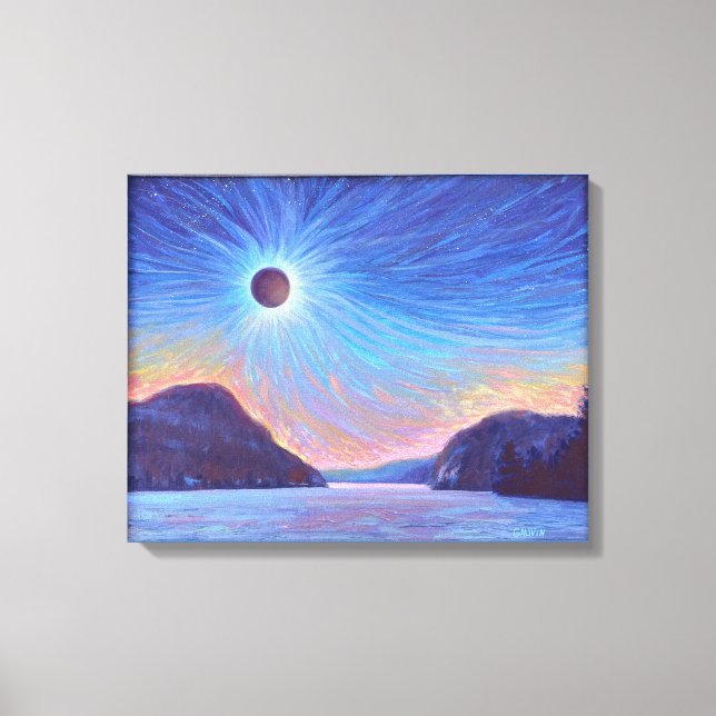 Total Solar Eclipse Lake Willoughby Vermont Canvas Print (Front)
