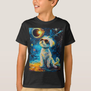 Total Solar Eclipse Maltese Dog  T-Shirt