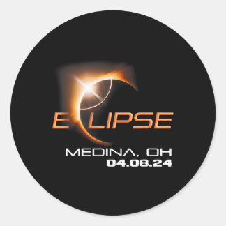 Total Solar Eclipse Medina Ohio Classic Round Sticker