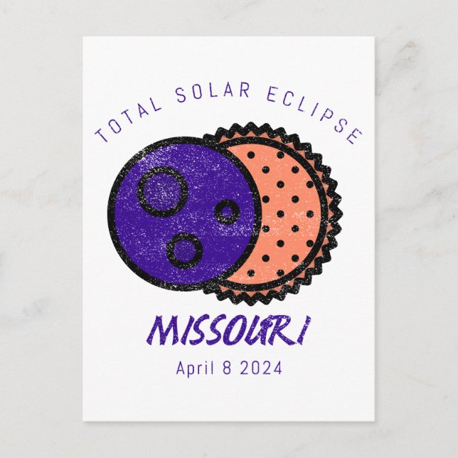 Total Solar Eclipse Missouri Holiday Postcard (Front)