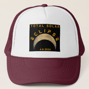 TOTAL SOLAR ECLIPSE MOON SUN EARTH TRUCKER HAT