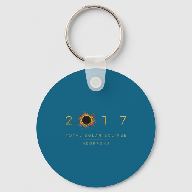 Total Solar Eclipse Nebraska 2017 Illustration Key Ring (Front)
