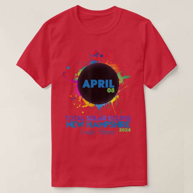 Total Solar Eclipse New Hampshire 2024 Colourful T T-Shirt (Design Front)