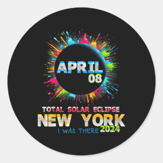Total Solar Eclipse New York 2024 Colourful Totali Classic Round Sticker