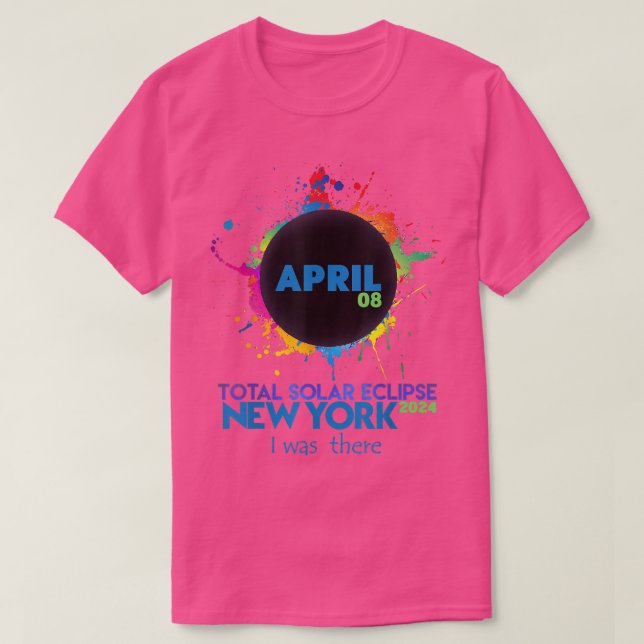 Total Solar Eclipse New York 2024 Colourful Totali T-Shirt (Design Front)