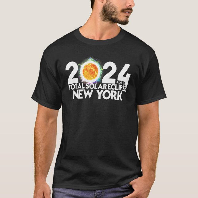 Total Solar Eclipse New York 2024 Totality T-Shirt (Front)