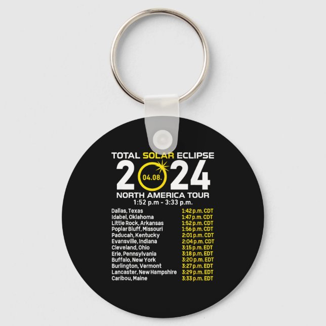 Total Solar Eclipse North America Key Ring (Front)
