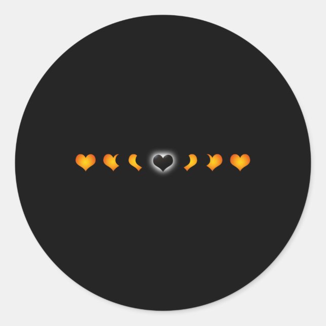 Total Solar Eclipse (of The Heart) T Shirt  Classic Round Sticker (Front)