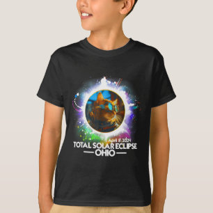 Total Solar Eclipse Ohio Cat Design T-Shirt