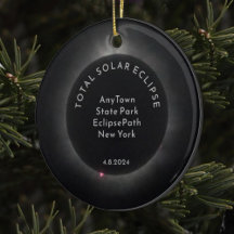 Total Solar Eclipse Ornament Custom Pics Text