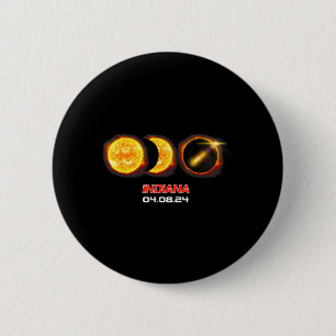 Total Solar Eclipse Phase Indiana IN 6 Cm Round Badge