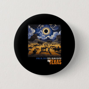 Total Solar Eclipse Retro April 8 2024 Astronomy 6 Cm Round Badge