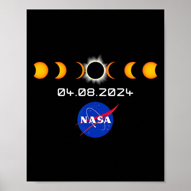 Total Solar Eclipse S 2024 April 8 Totality  Poster (Front)