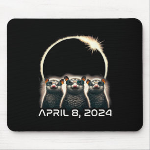 Total Solar Eclipse Shirt 2024 Opossum In Astronom Mouse Pad