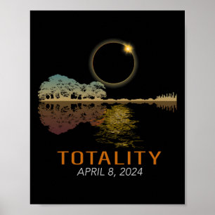 Total Solar Eclipse Shirt Totality Eclipse Guitar Poster