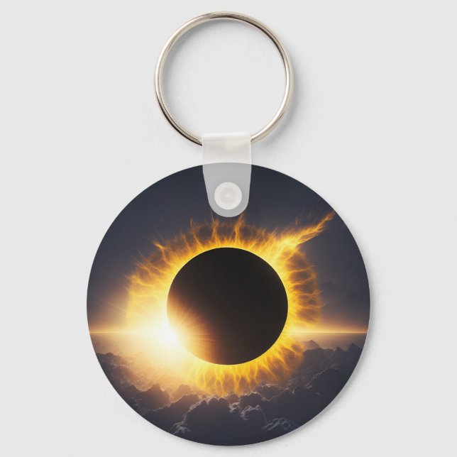 Total Solar Eclipse Souvenir Add Text for Event Key Ring (Front)