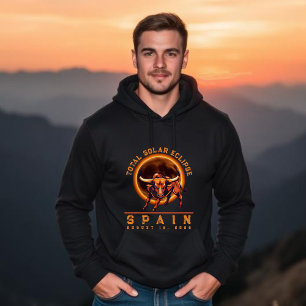 Total Solar Eclipse- Spain 2026 Bull T-Shirt Hoodie