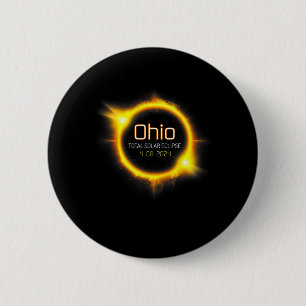 Total Solar Eclipse Spring America April 04.08.24 6 Cm Round Badge