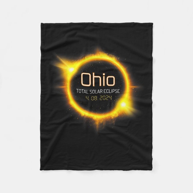 Total Solar Eclipse Spring America April 04.08.24  Fleece Blanket (Front)