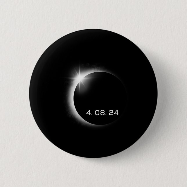 Total Solar Eclipse Spring April 8th 2024 America  6 Cm Round Badge (Front)