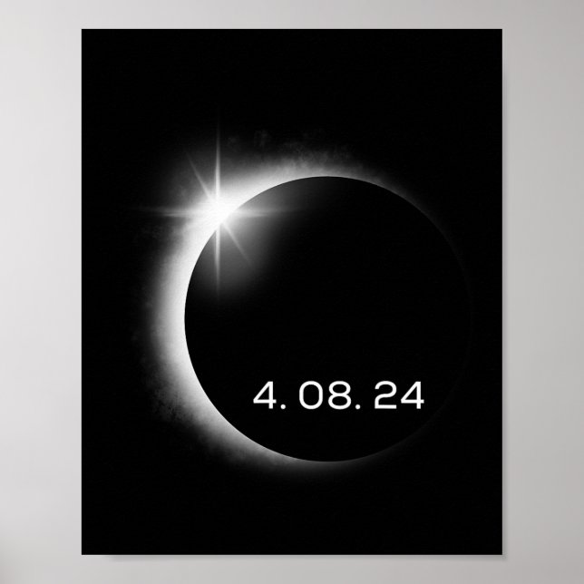 Total Solar Eclipse Spring April 8th 2024 America  Poster (Front)