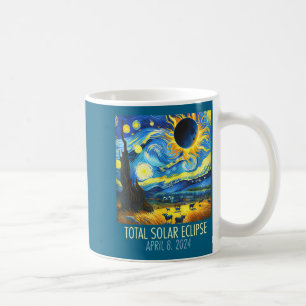 Total Solar Eclipse Starry Night Illustration Coffee Mug