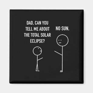 Total Solar Eclipse Stick Figure Humour Astrology Magnet