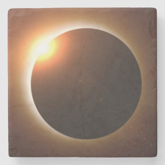 Total Solar Eclipse Stone Coaster (Front)