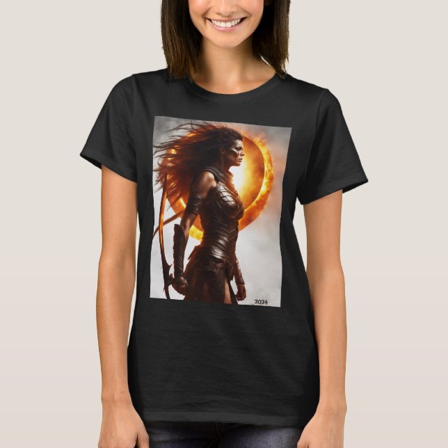 Total Solar Eclipse Sun Warrior Add Text or Name T-Shirt (Front)