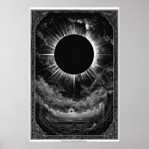 Total Solar Eclipse Tarot Card Poster