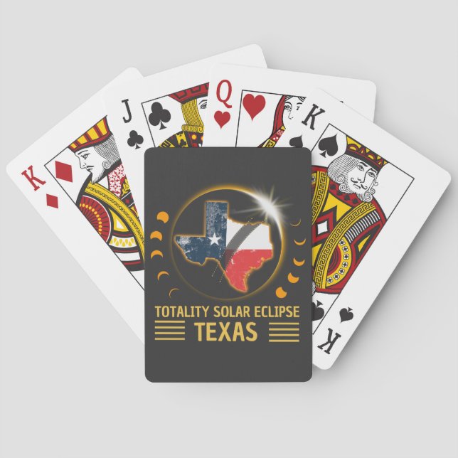 Total Solar Eclipse Texas American 2024 Playing Cards (Back)