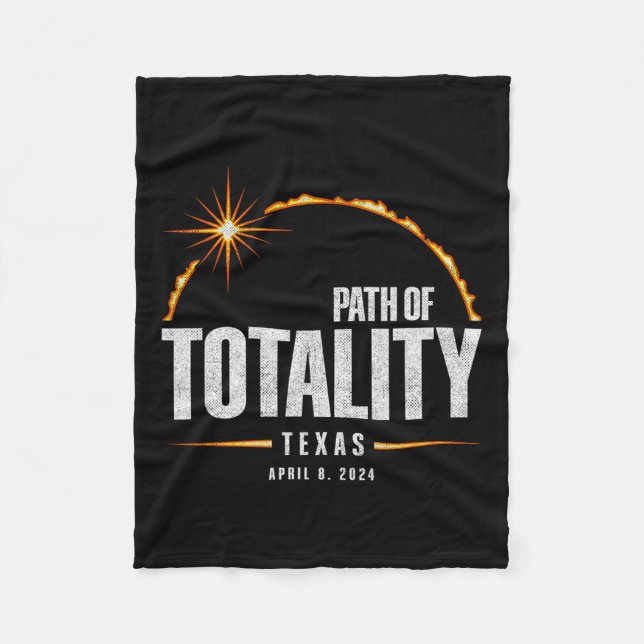 Total Solar Eclipse Texas - Total Eclipse 2024  Fleece Blanket (Front)