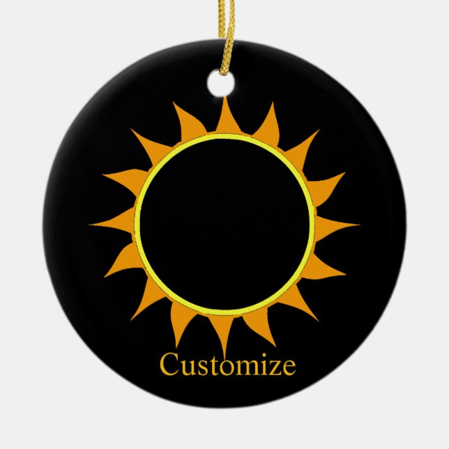 Total Solar Eclipse Thunder_Cove Ceramic Tree Decoration (Front)