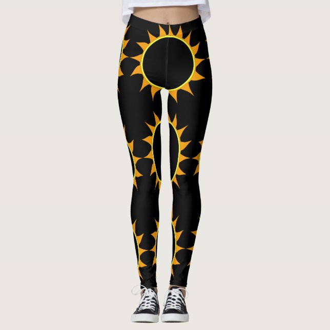 Total Solar Eclipse Thunder_Cove Leggings (Front)