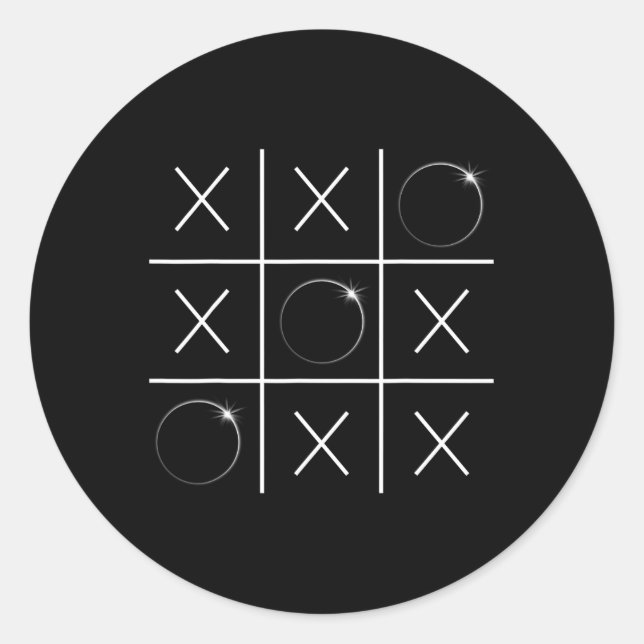 Total Solar Eclipse Tic Tac Toe 04.08.2024 Boys Gi Classic Round Sticker (Front)