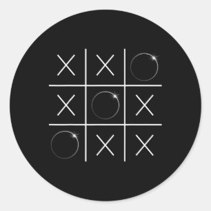 Total Solar Eclipse Tic Tac Toe 04.08.2024 Boys Gi Classic Round Sticker
