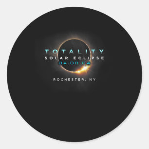 Total Solar Eclipse Totality Rochester New York Classic Round Sticker