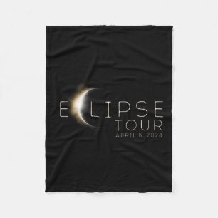 Total Solar Eclipse Tour 2024 Front And Back Fleece Blanket