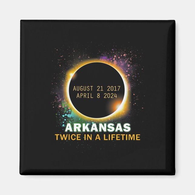 Total Solar Eclipse Twice In A Lifetime 2024  Magnet (Front)