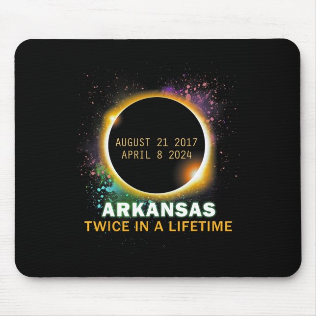 Total Solar Eclipse Twice In A Lifetime 2024  Mouse Pad (Front)