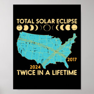 Total Solar Eclipse Twice Lifetime 2017 2024 Men W Poster