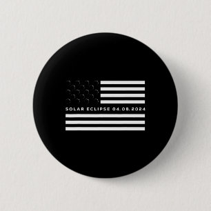 Total Solar Eclipse US American Flag 04.08.2024 To 6 Cm Round Badge