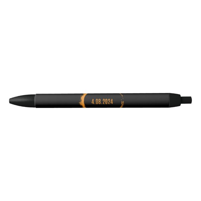 Total Solar Eclipse USA April 8, 2024 Black Ink Pen (Front)