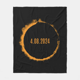 Total Solar Eclipse USA April 8, 2024 Fleece Blanket