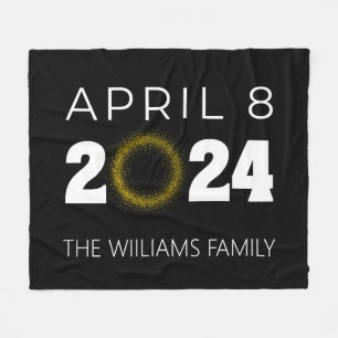 Total Solar Eclipse USA April 8, 2024 Fleece Blanket