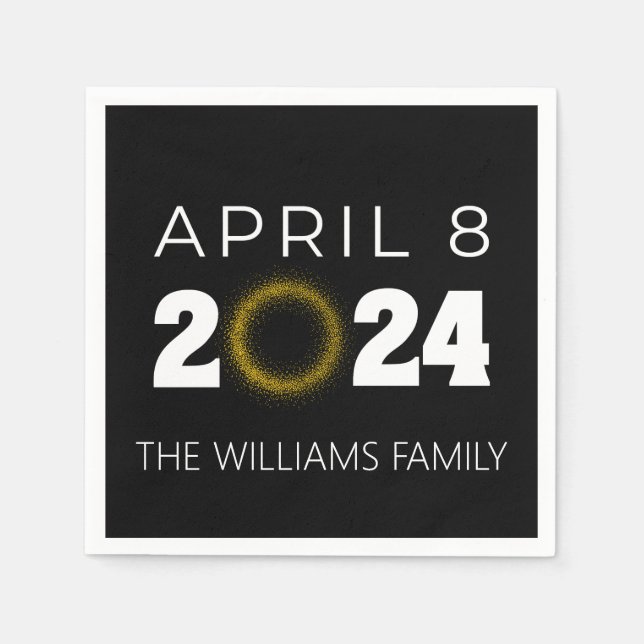 Total Solar Eclipse USA April 8, 2024 Napkin (Front)